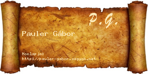 Pauler Gábor névjegykártya